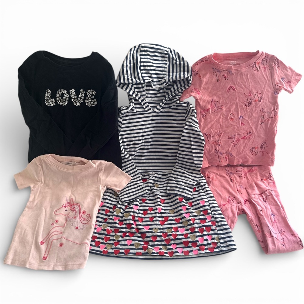 Girls Bundle Size‎ 4/4T Carter's Jumping Beans Unicorn Rainbow Heart Pajama Set